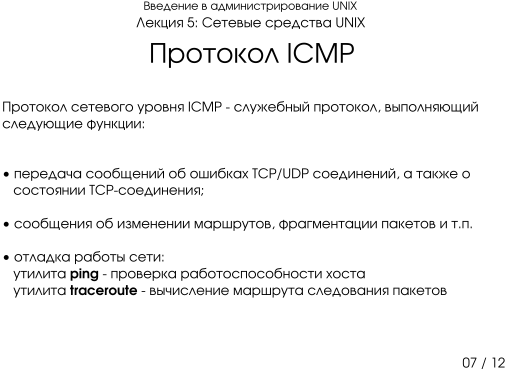 Презентация 5-07: протокол ICMP